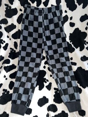 Nintendo Black and Gray Checkered Kids Pajama Bottoms